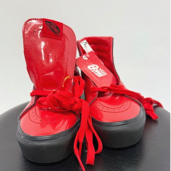 Vans NWT David Bowie Ziggy Stardust Red Patent Leather High Tops - Picture 5 of 9